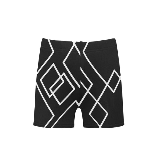 Black Squared Little Boys' Swimming Trunks