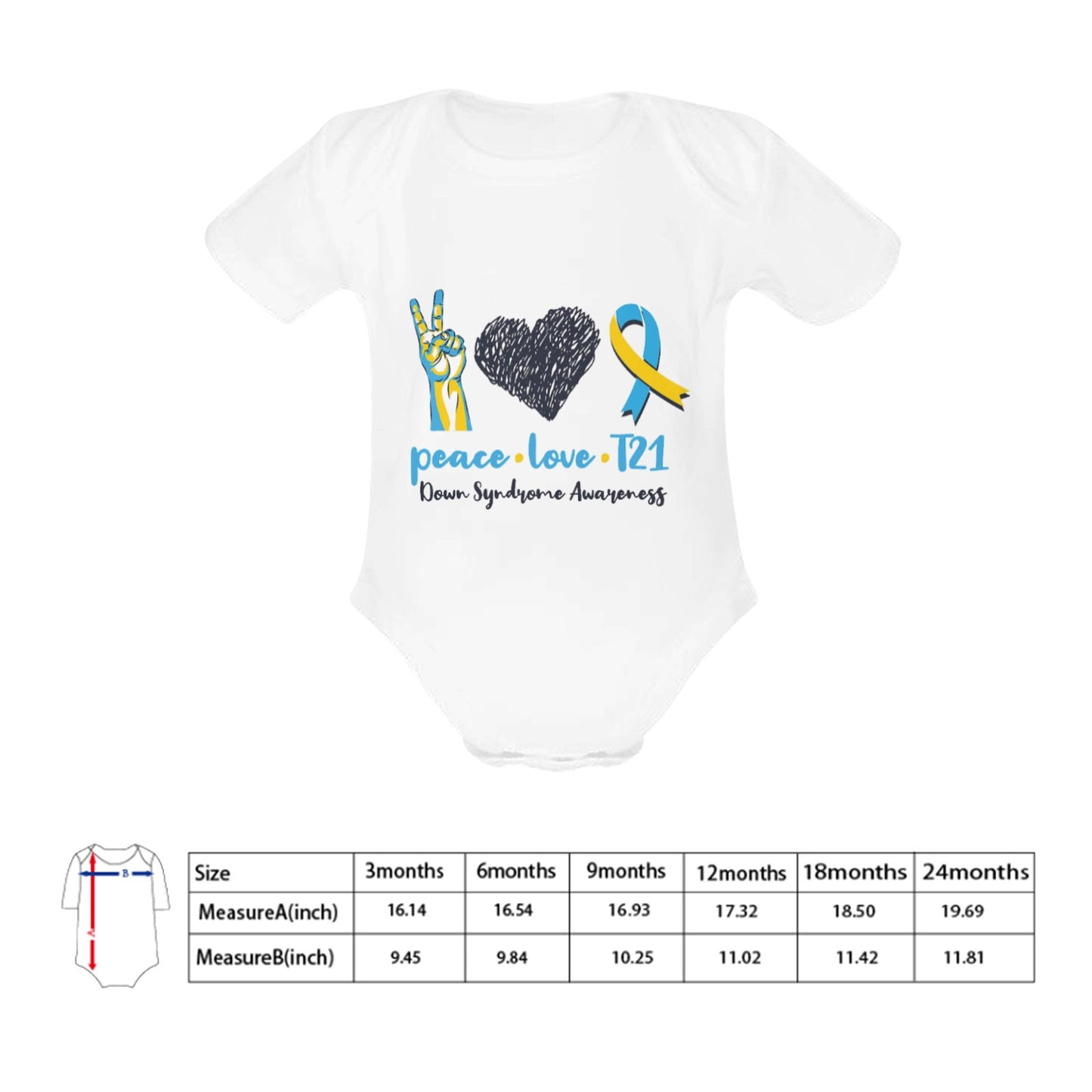 AWARENESS - Down Syndrome Baby Short Sleeve Onesie