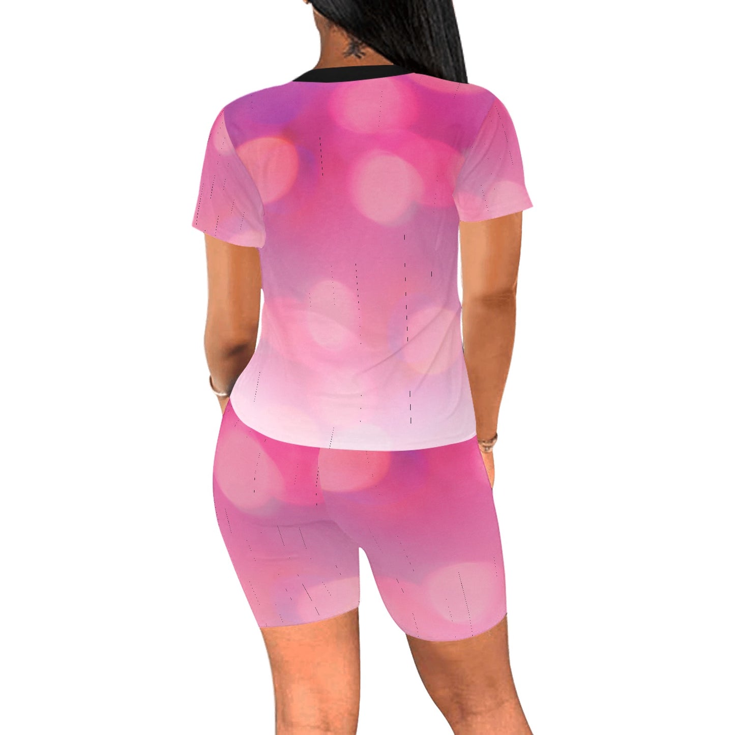 Pink Circles Women's Short Set