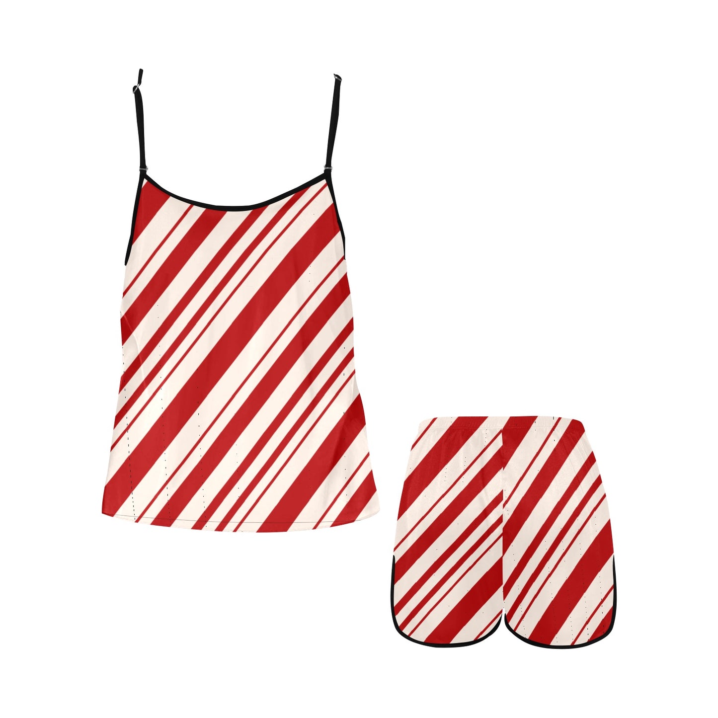 CHRISTMAS- Candy Cane Women's Spaghetti Strap Short Pajama Set