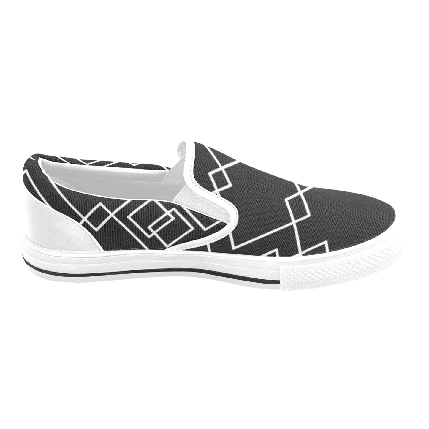 Black Squared Women's Slip-on Shoes