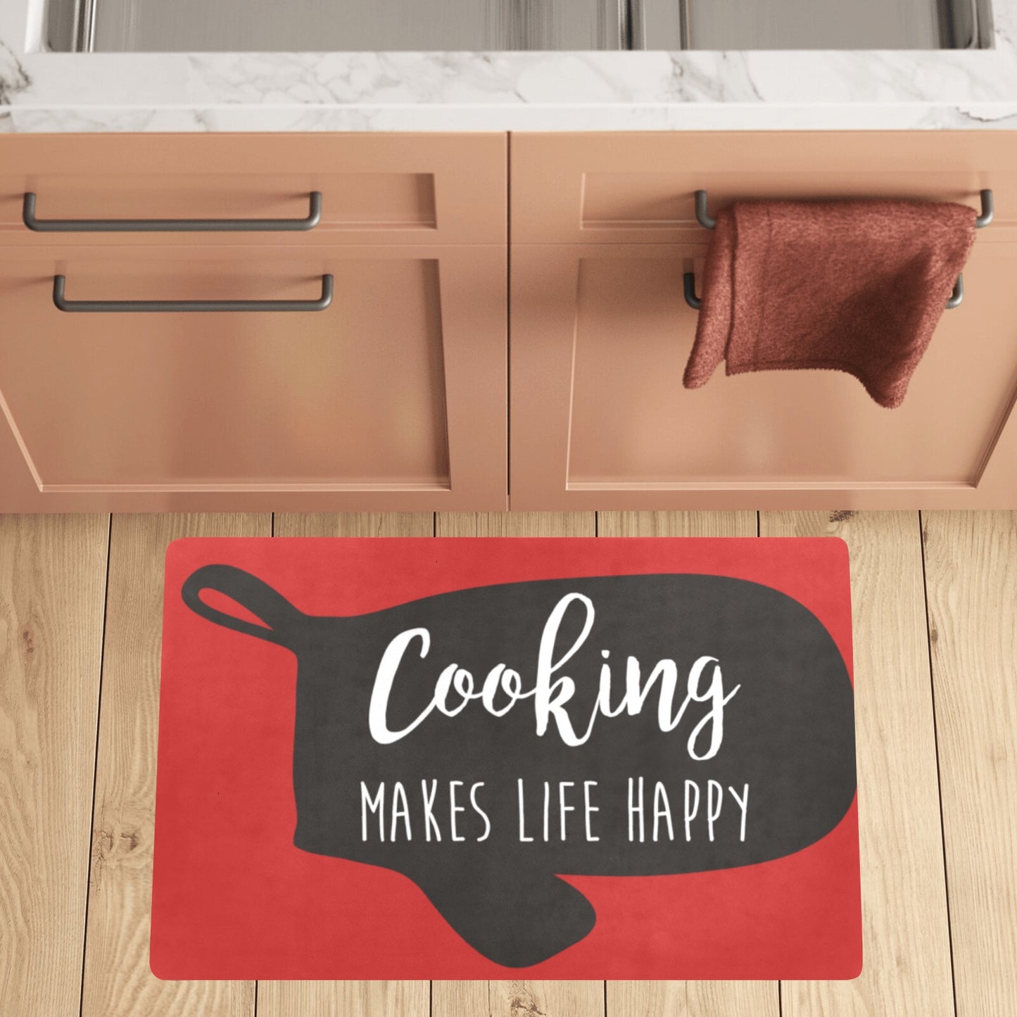 Cooking makes life happy Kitchen Mat 32"x20"