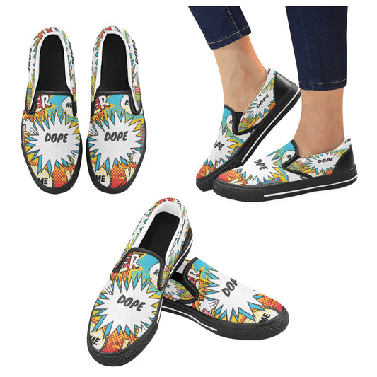 Comic Words Women's Slip-on Shoes