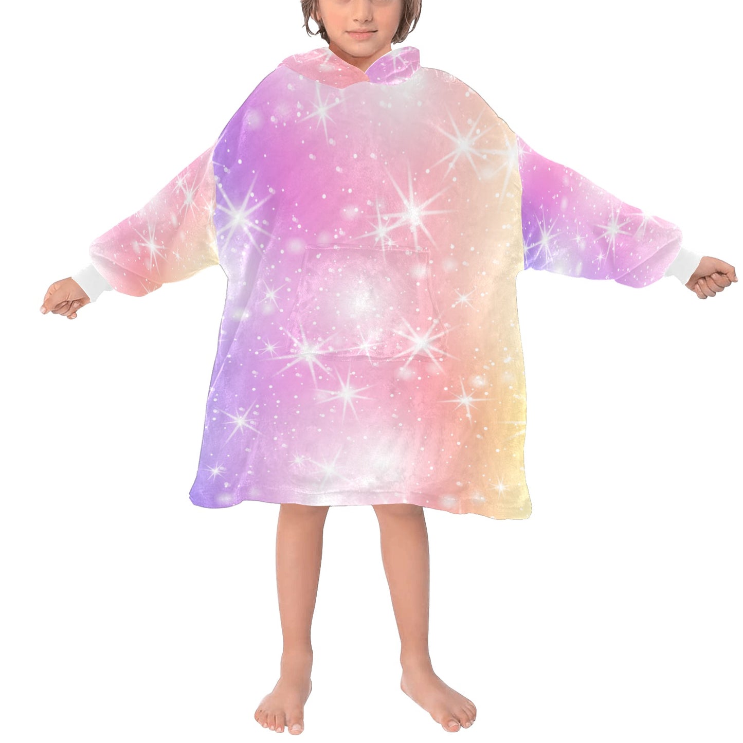 Colorful Sparkle Blanket Hoodie for Kids