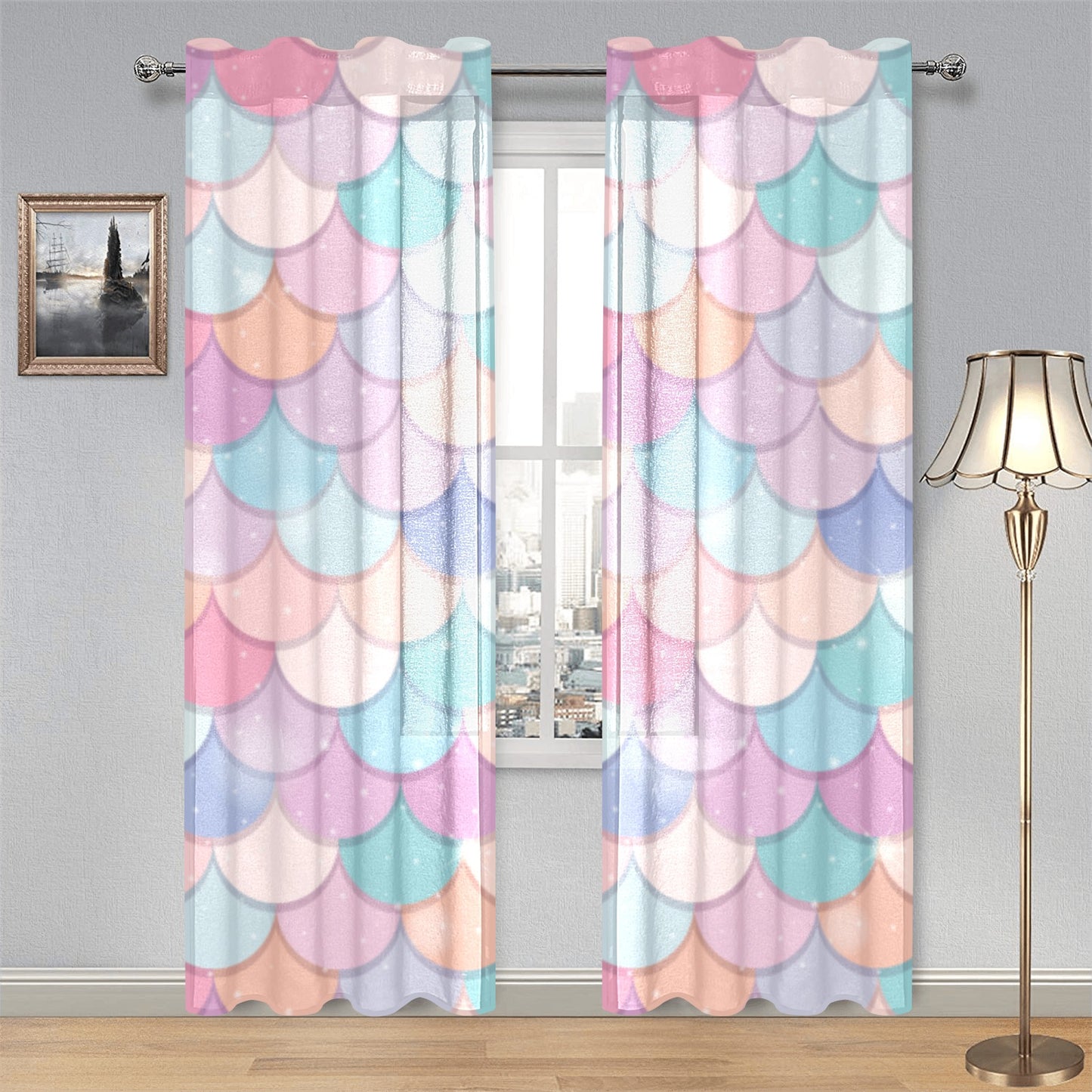 Mermaid Curtain 28"x84" (Two-Piece)