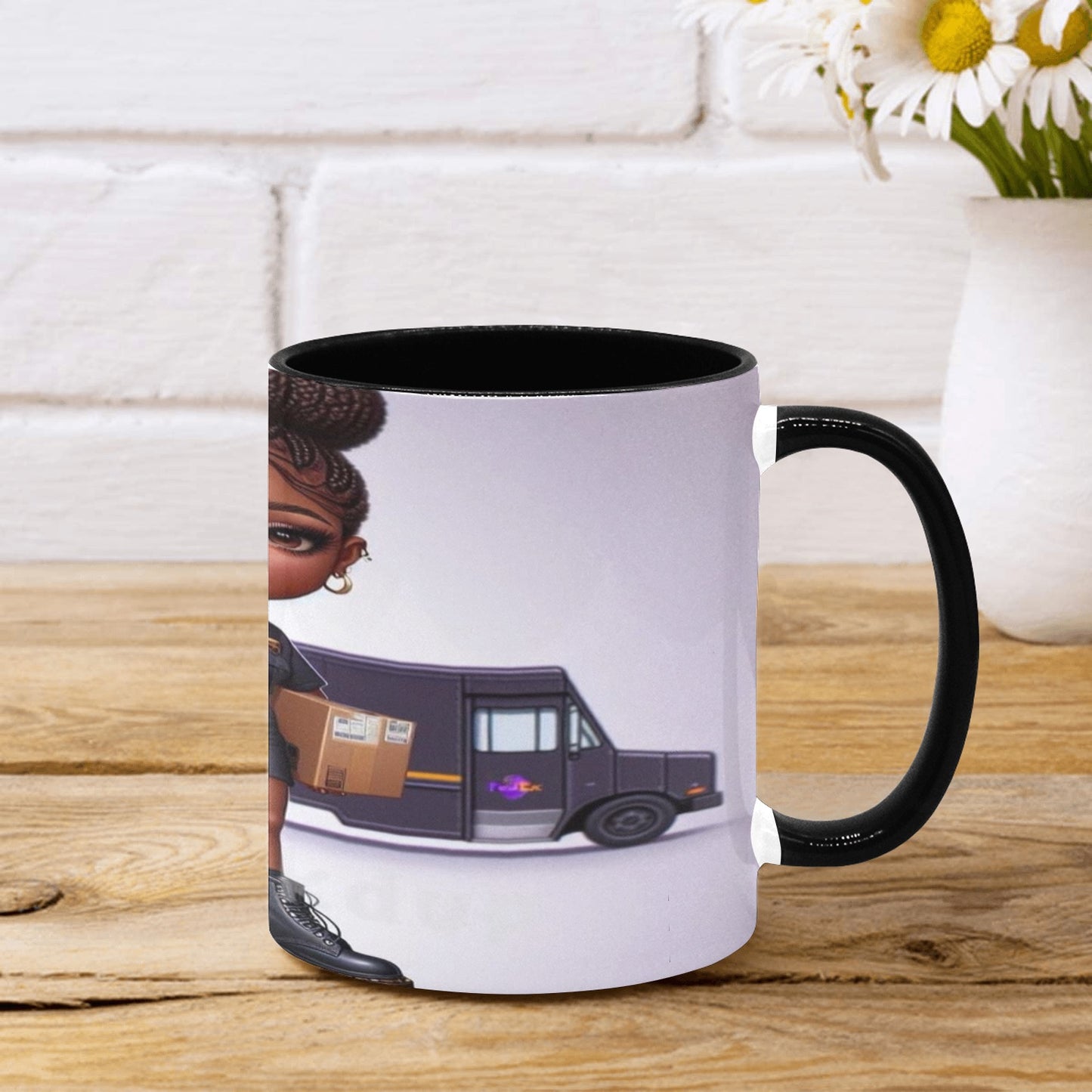 FedEx Worker Girl Custom Inner Color Mug (11oz)