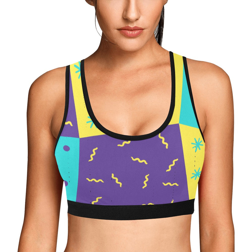 Purple Party Women's Sports Bra