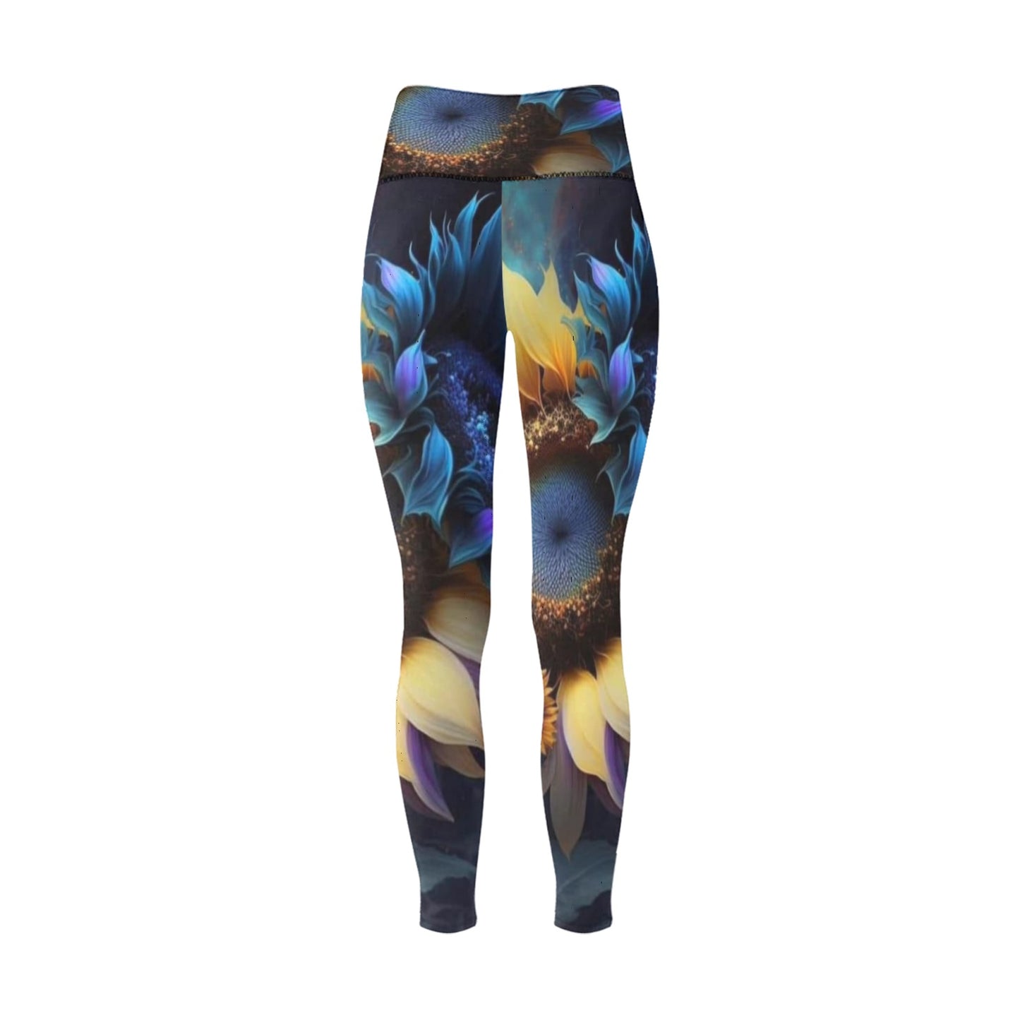 3D Sunflower Women's High-Waisted Leggings