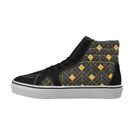 Gold Diamond Men's High Top Shoes