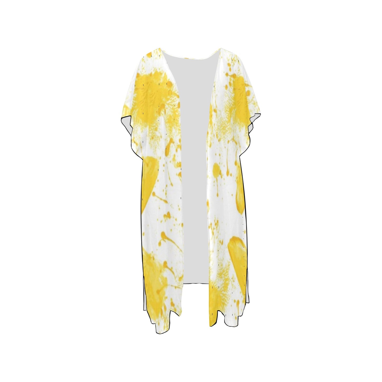 Yellow Splatter Chiffon Cover Up