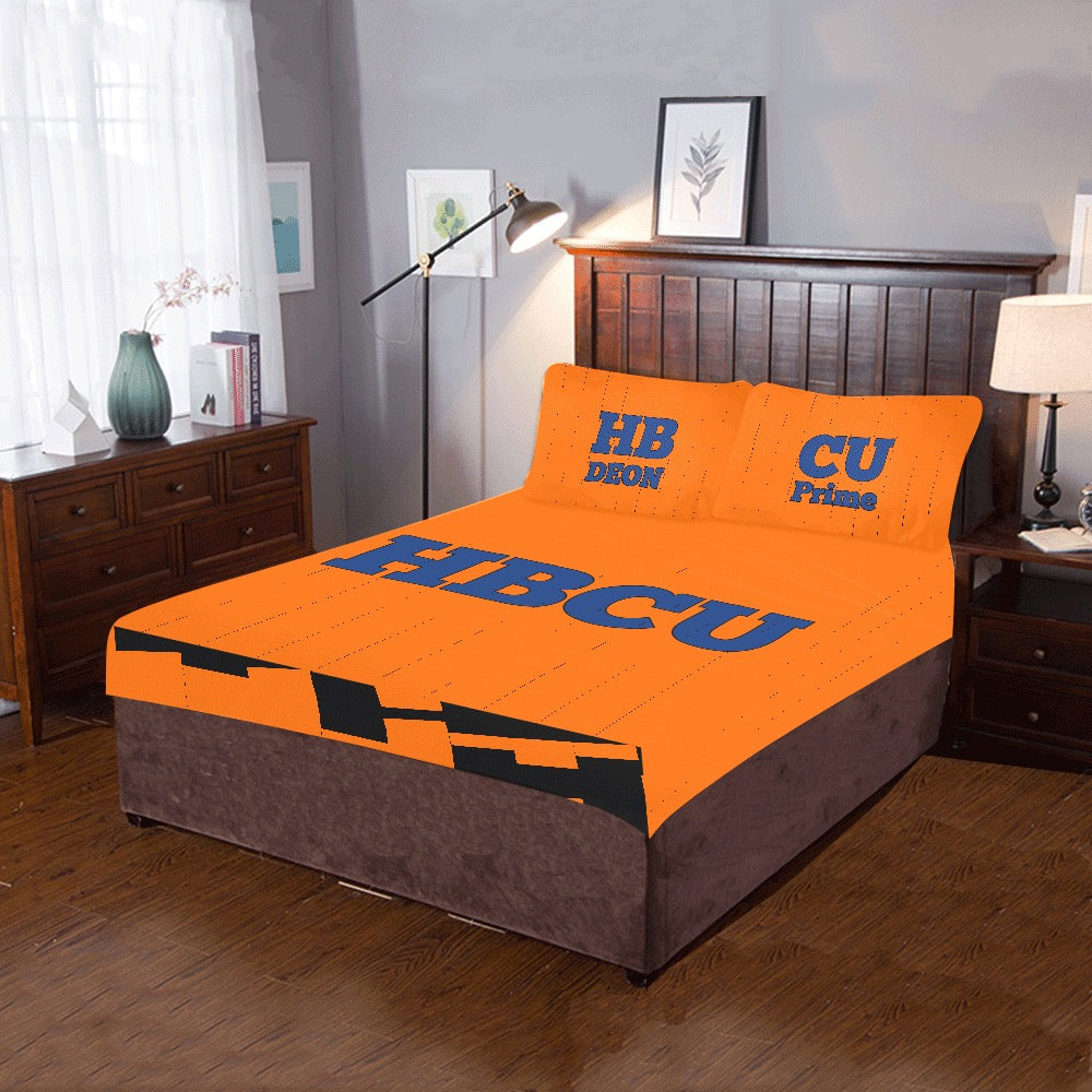 Orange & Blue HBCU 3-Piece Bedding Set