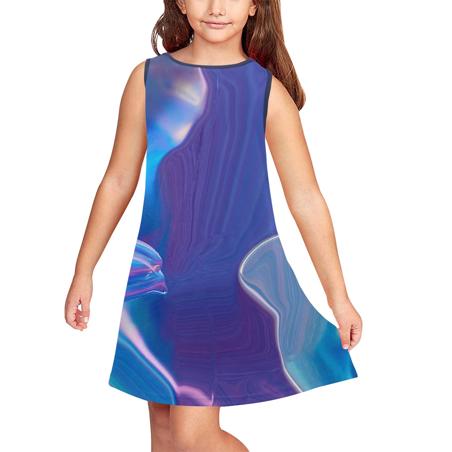 Blue Aura Girl's Sleeveless Dress