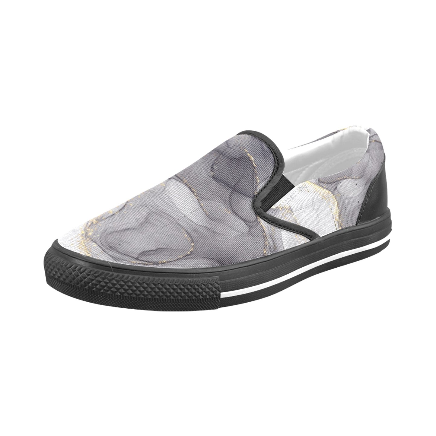 Grey Marble Slip-on Shoes -Kid