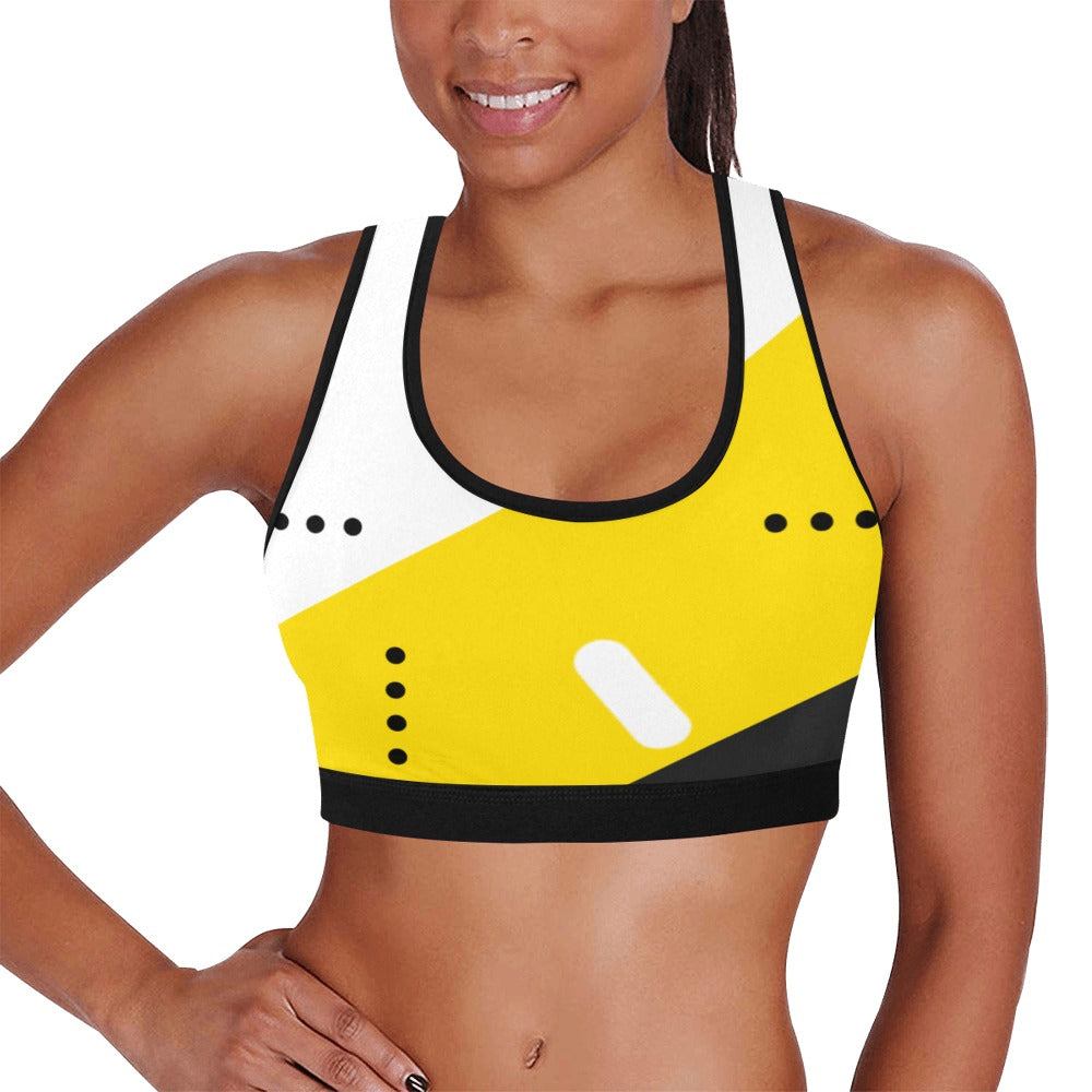 Black & Yellow Women's Sports Bra