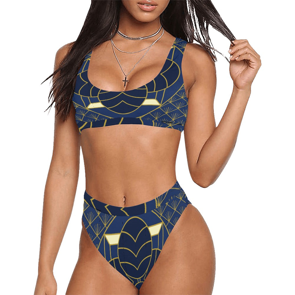 Navy Cut Sport Swimsuit