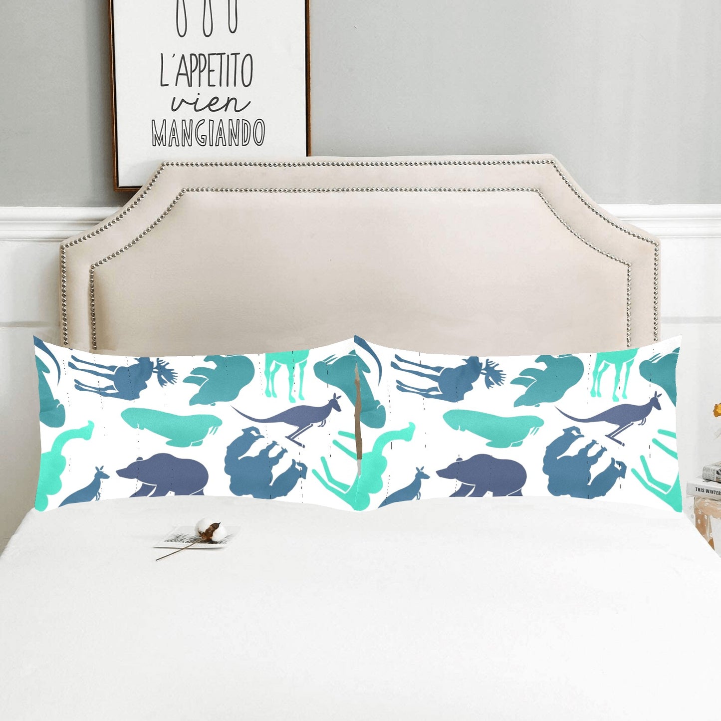 Blue Animals Custom Pillow Case 20"x 36" (Set of 2)