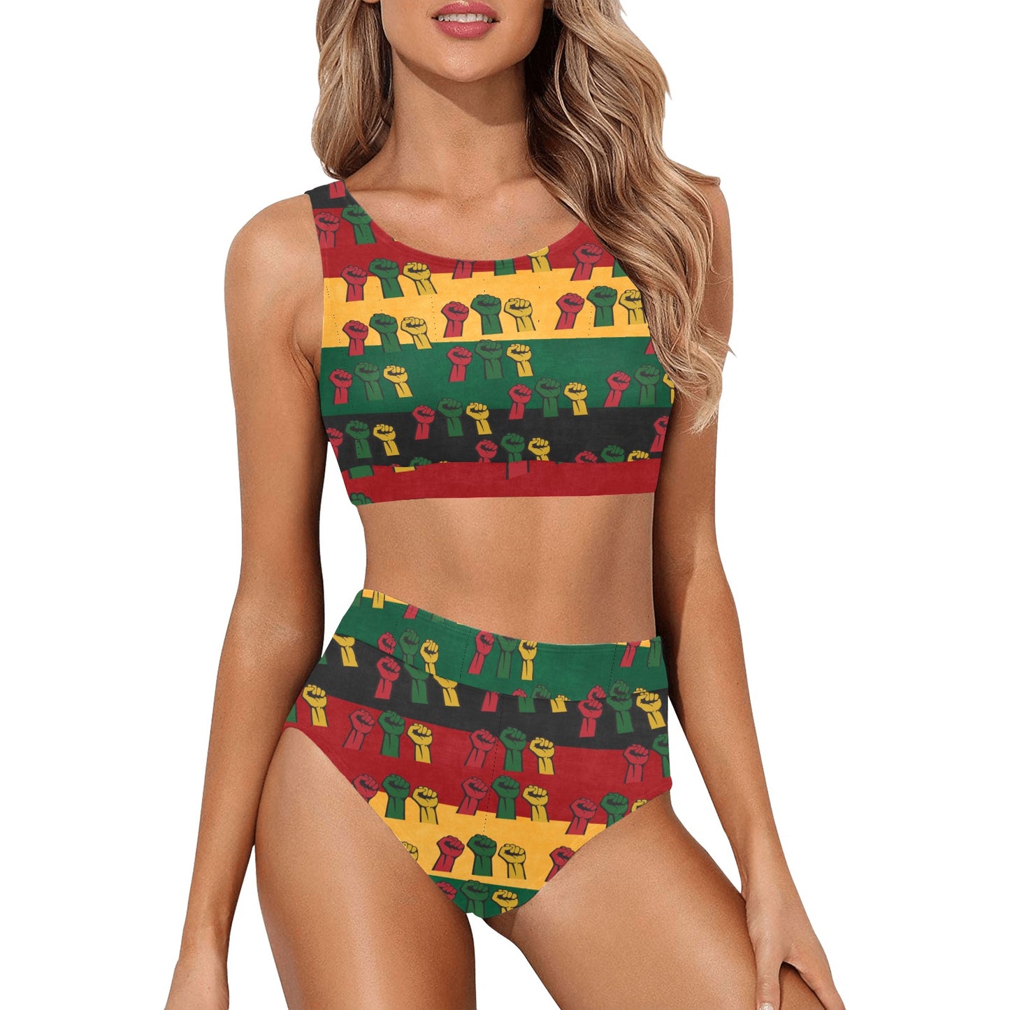 Fist of Unity Crop Top Bikini Set