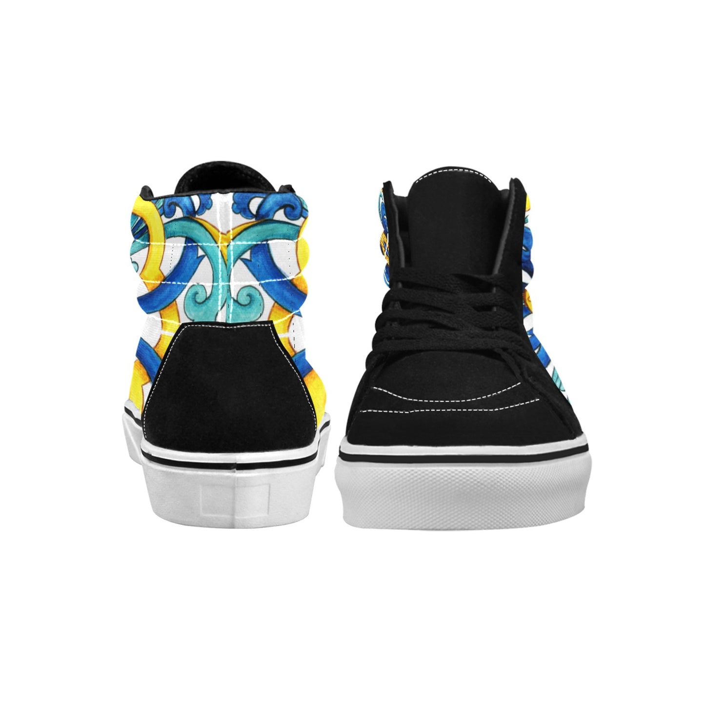 Mediterranean Women's High Top Skateboarding Shoes