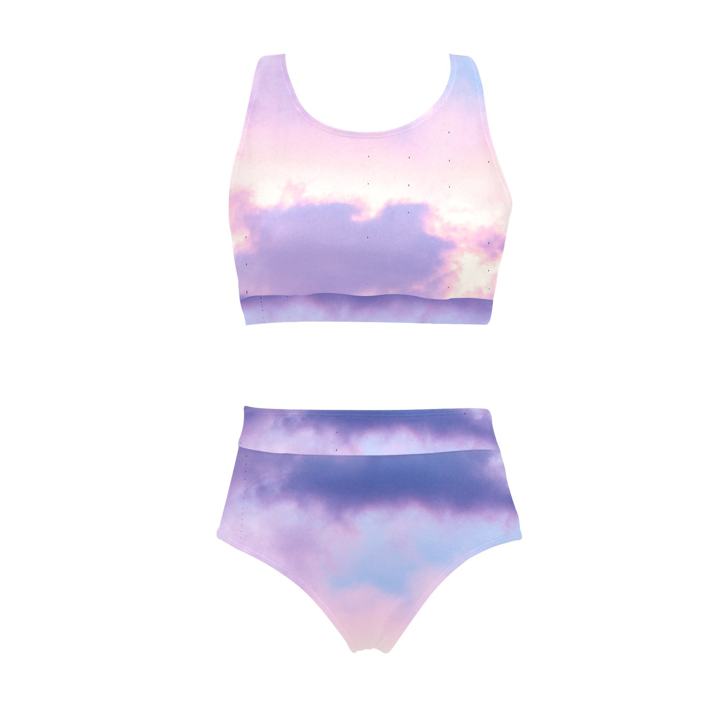 Pastel Skies Crop Top Bikini Set