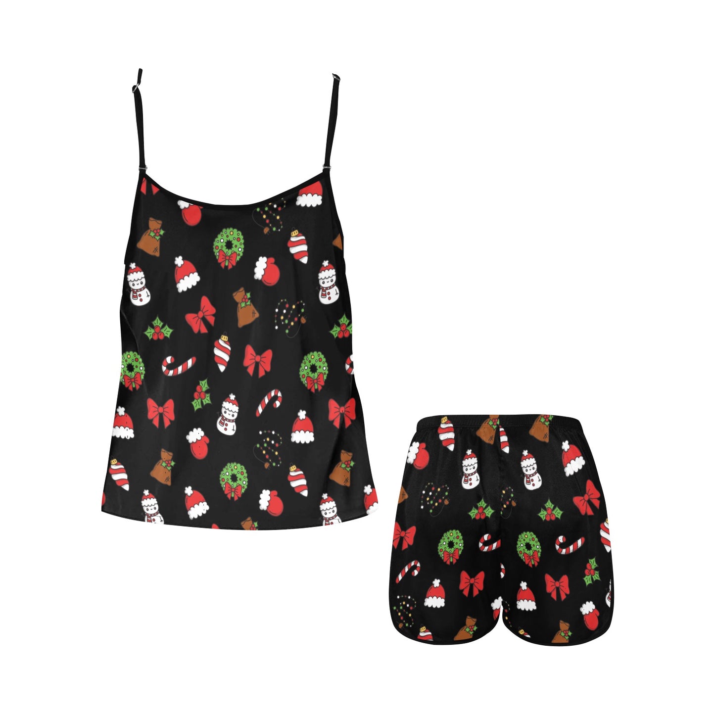 Christmas Time Women's Spaghetti Strap Short Pajama Set