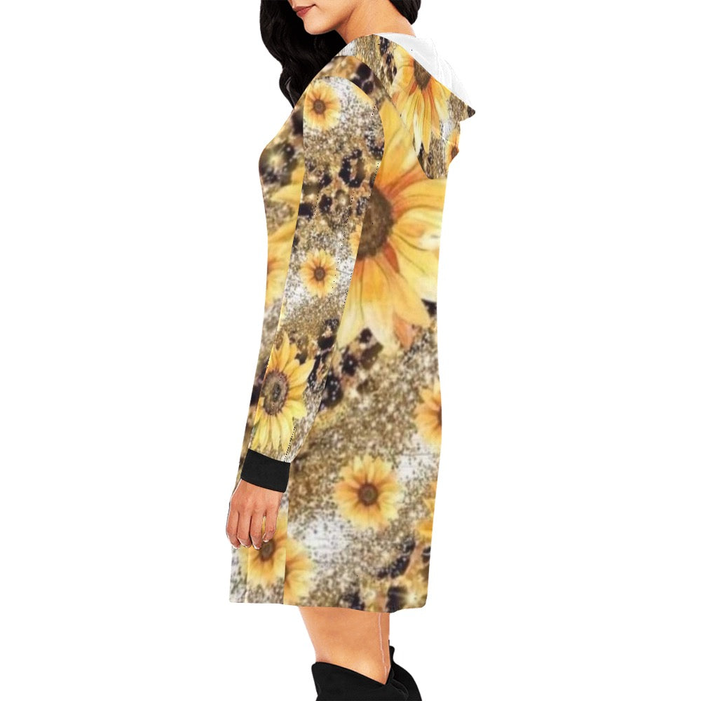 Sunflower Hoodie Mini Dress