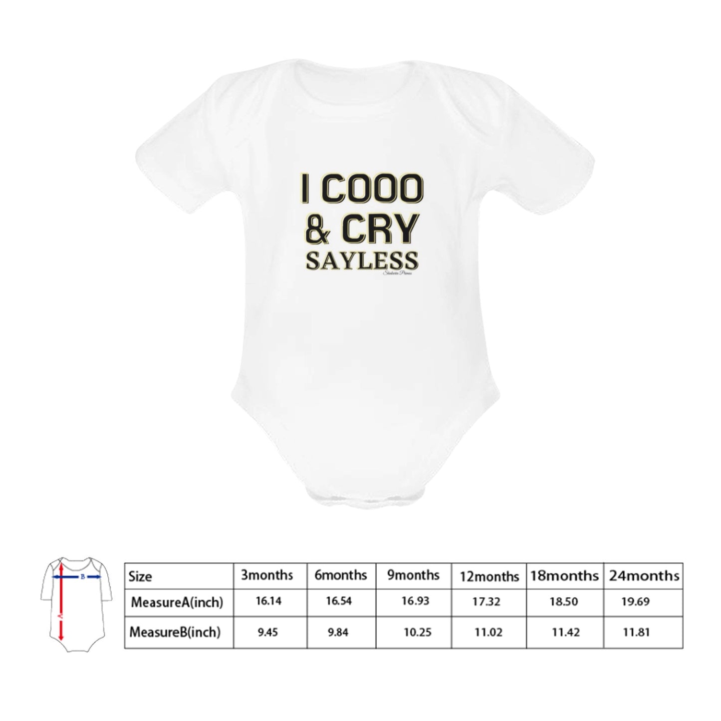 I Cry & Coo Sayless Onesie