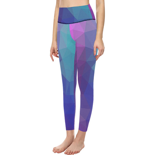 Blue Purple Women's All Over Print High-Waisted Leggings