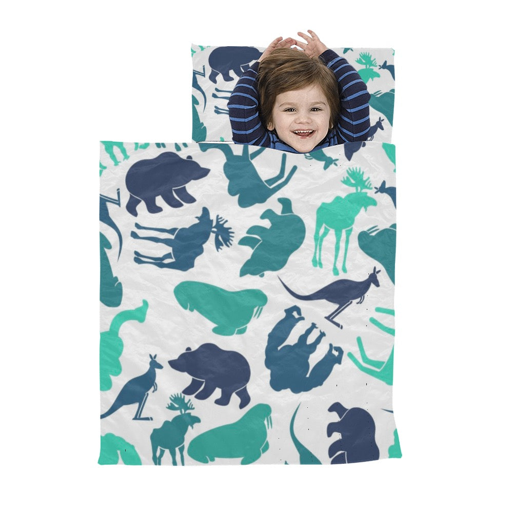 Blue Animals Kids' Sleeping Bag