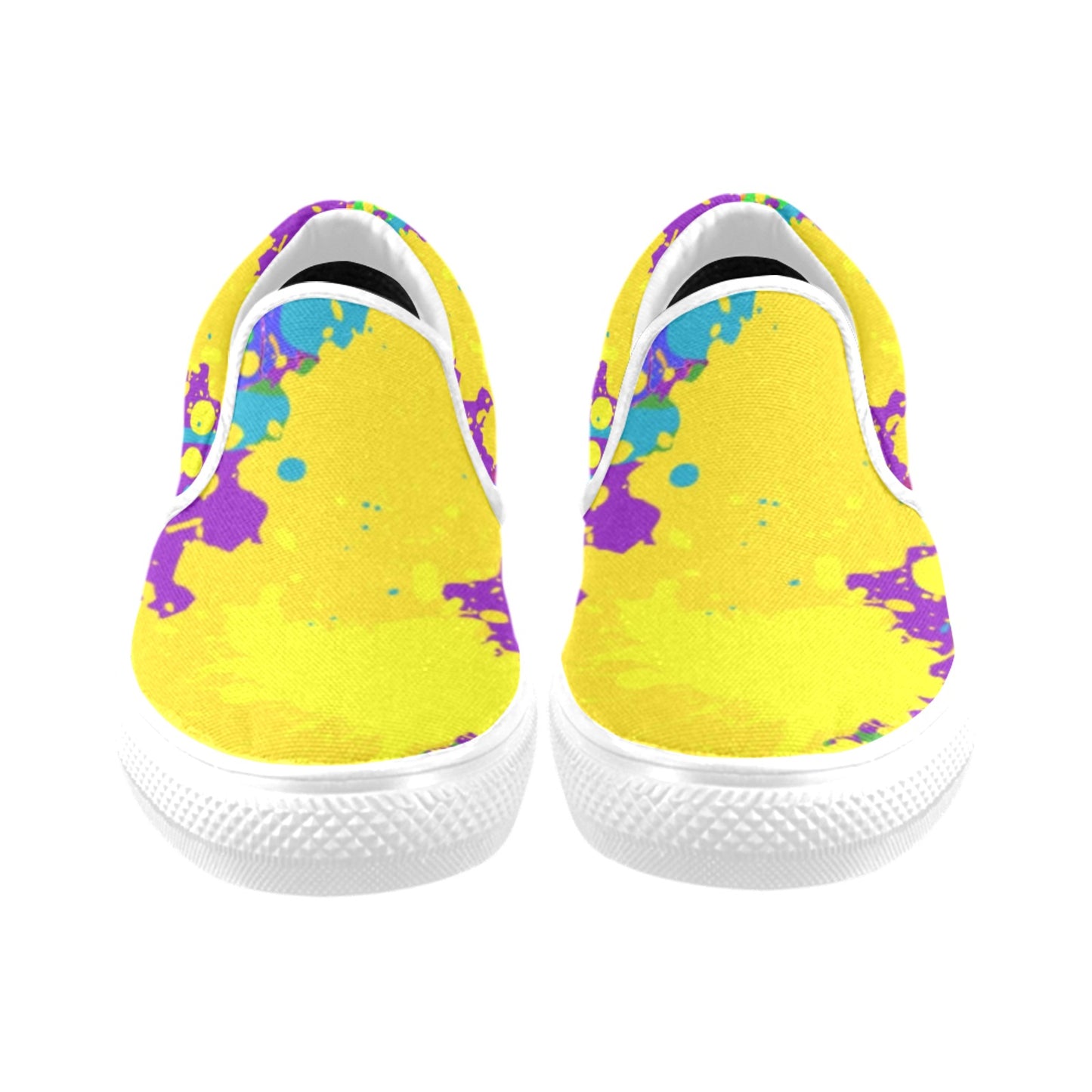 Yellow Splatter Women's Slip-on Shoes