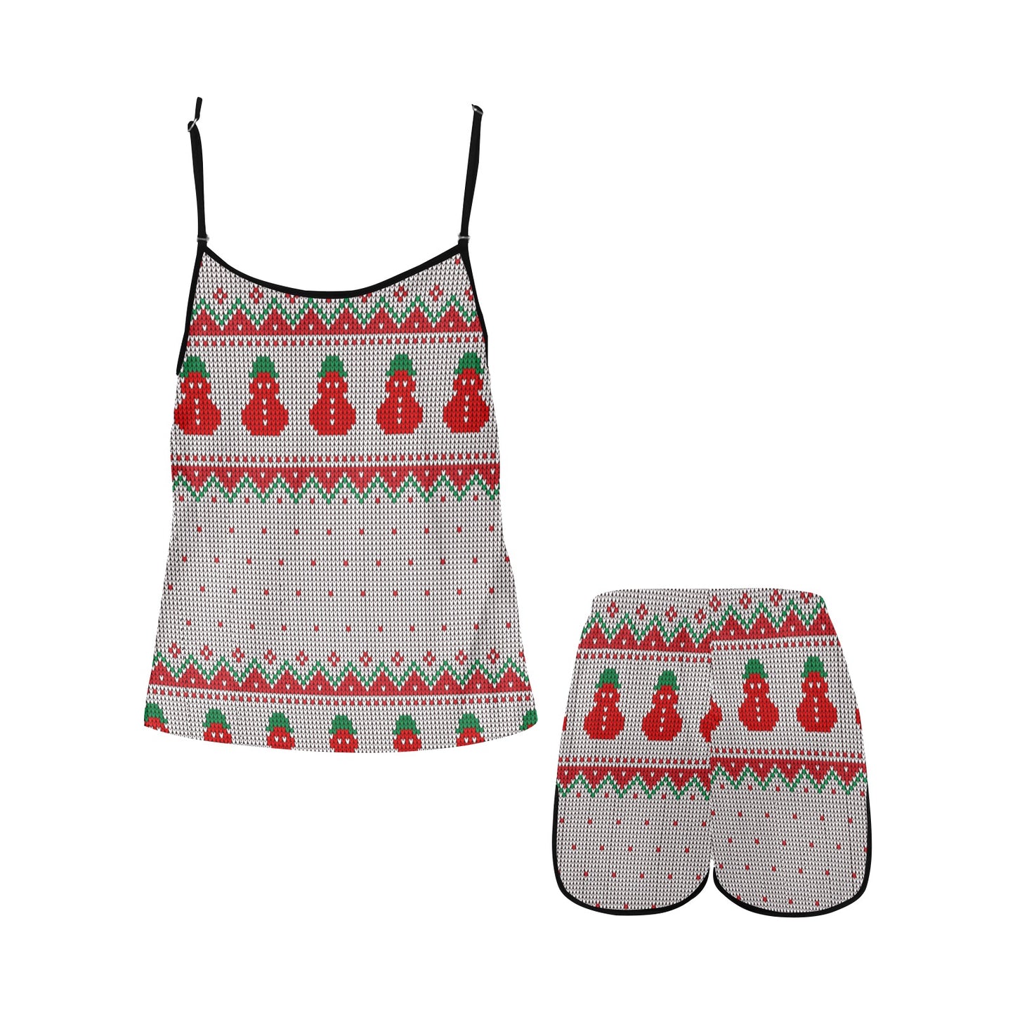 CHRISTMAS- Red Christmas Women's Spaghetti Strap Short Pajama Set