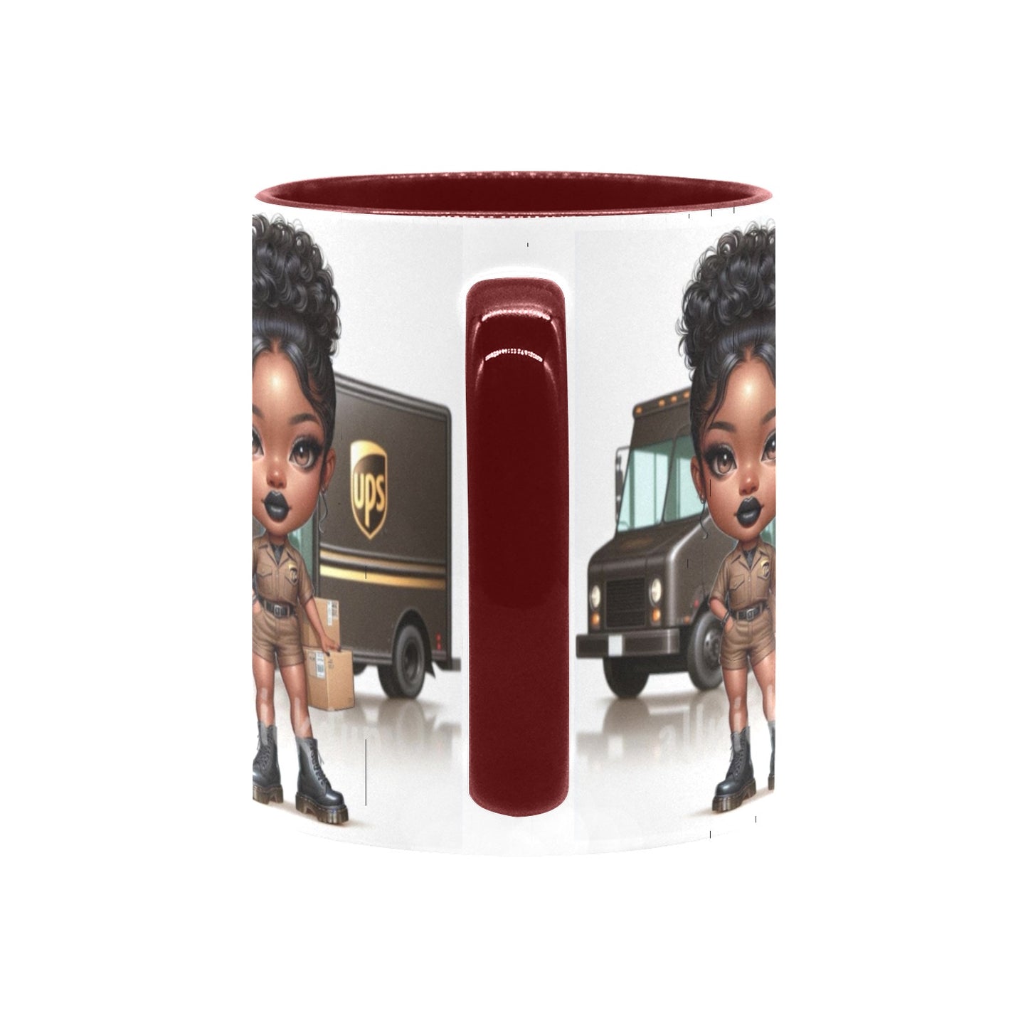 UPS Worker Girl Custom Inner Color Mug (11oz)