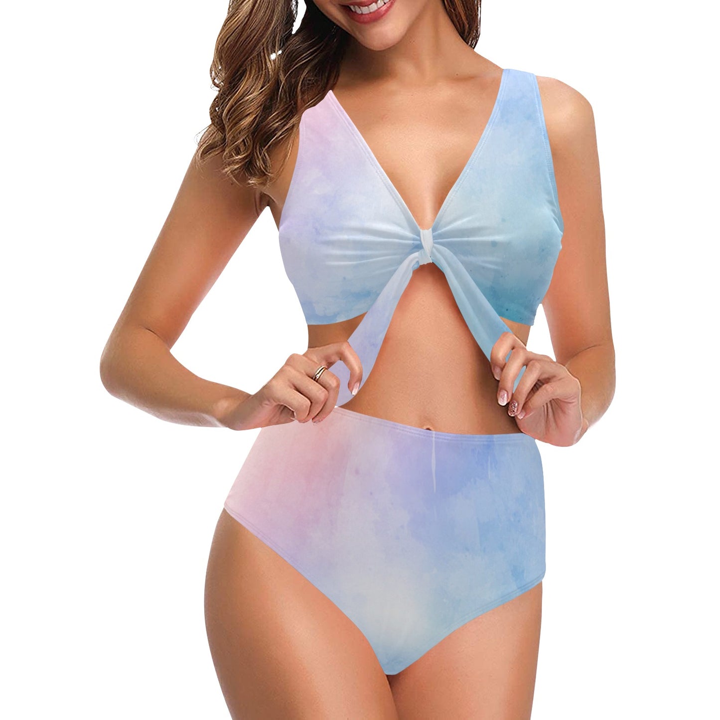 Pastel Palette Chest Bow Tie Bikini Swimsuit