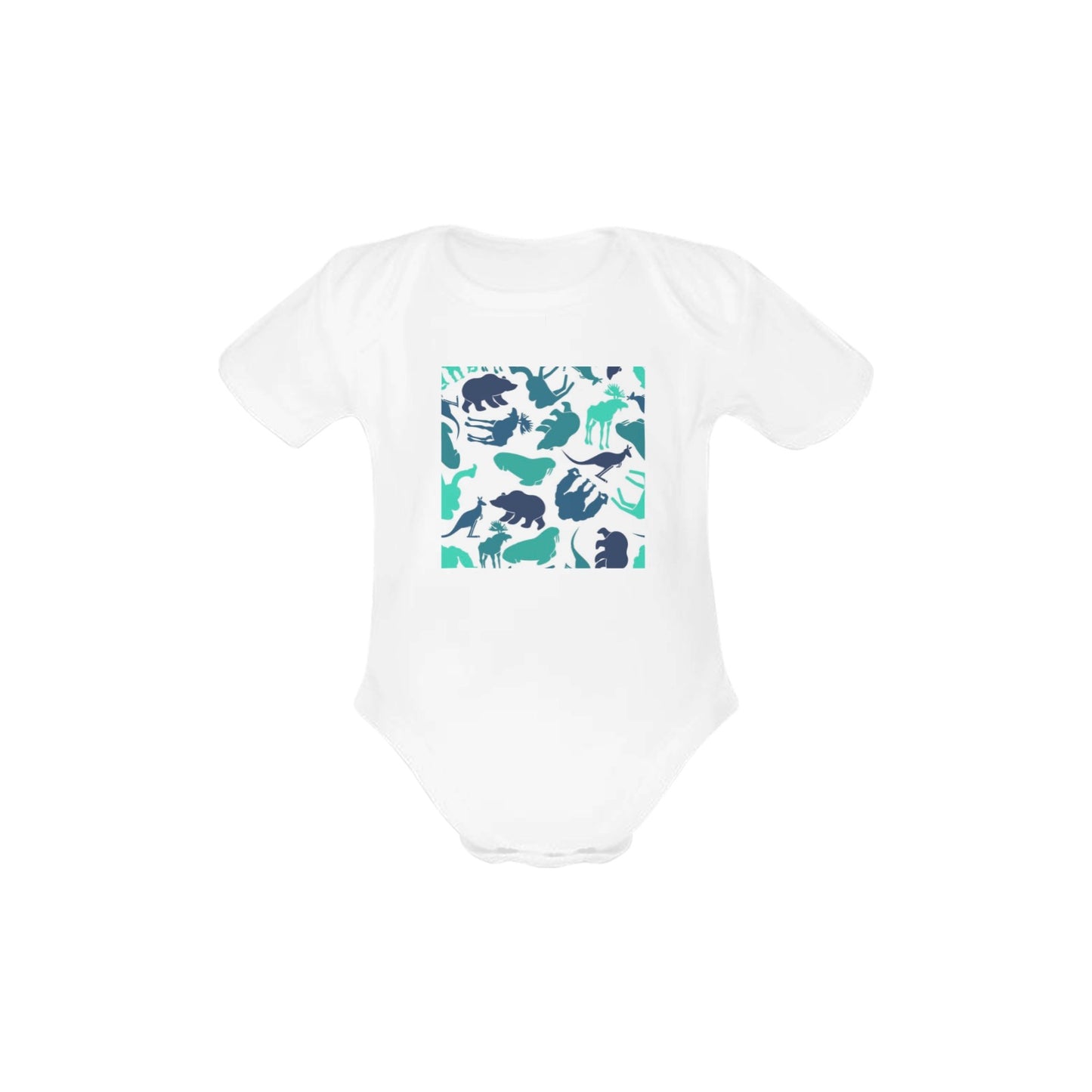 Blue Animals Baby Onesie