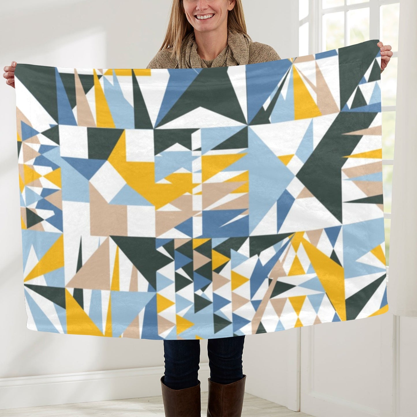 Blue Abstract Baby Blanket 40"x50"