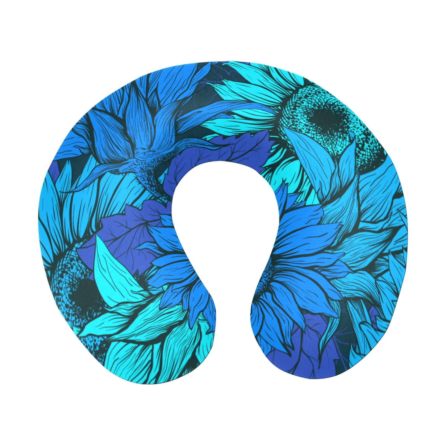 Blue Flow U-Shape Travel Pillow