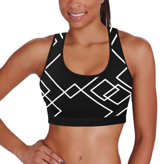 Black Squared Women's Sports Bra