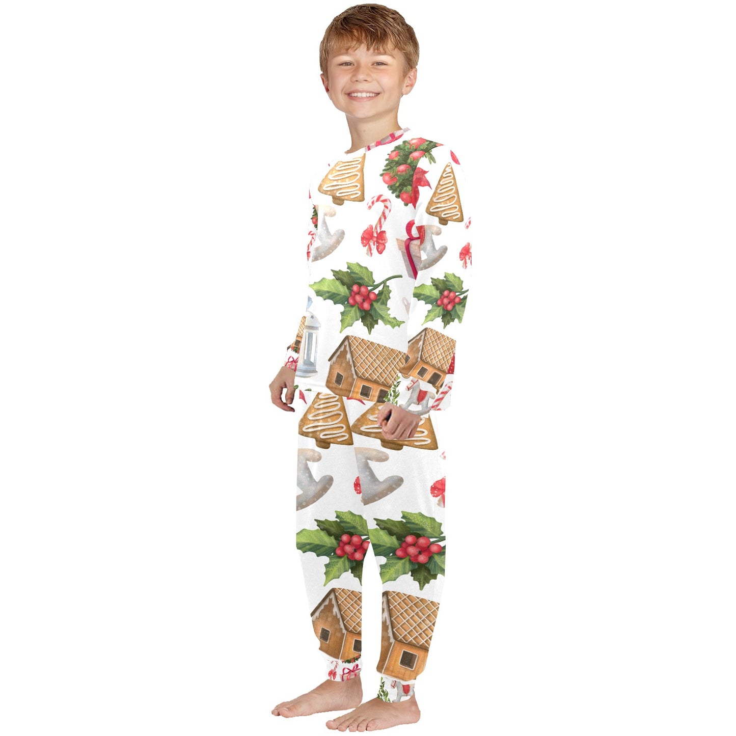 Christmas Festive Little Kids' Crew Neck Long Pajama Set