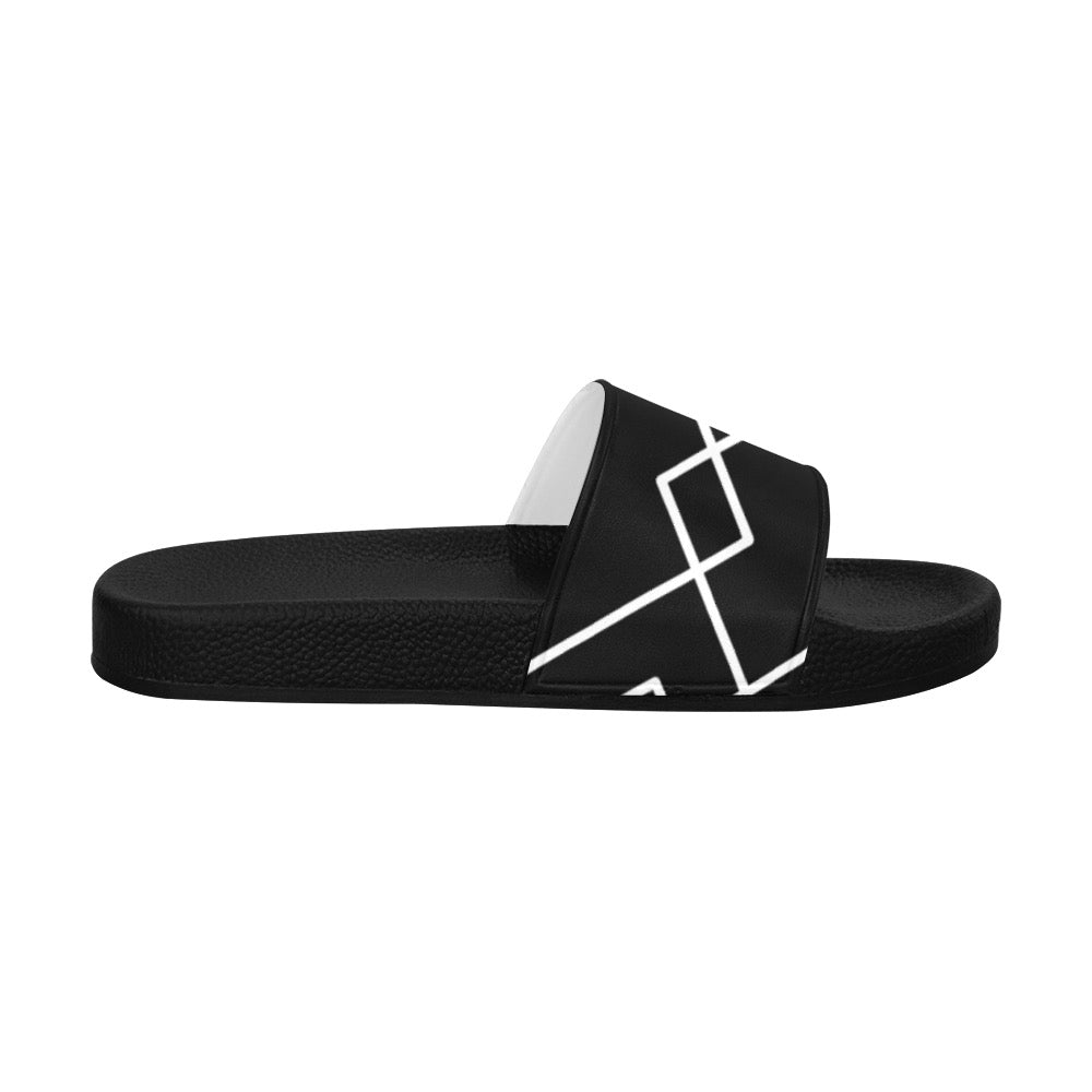 Black Squared Women's Slides