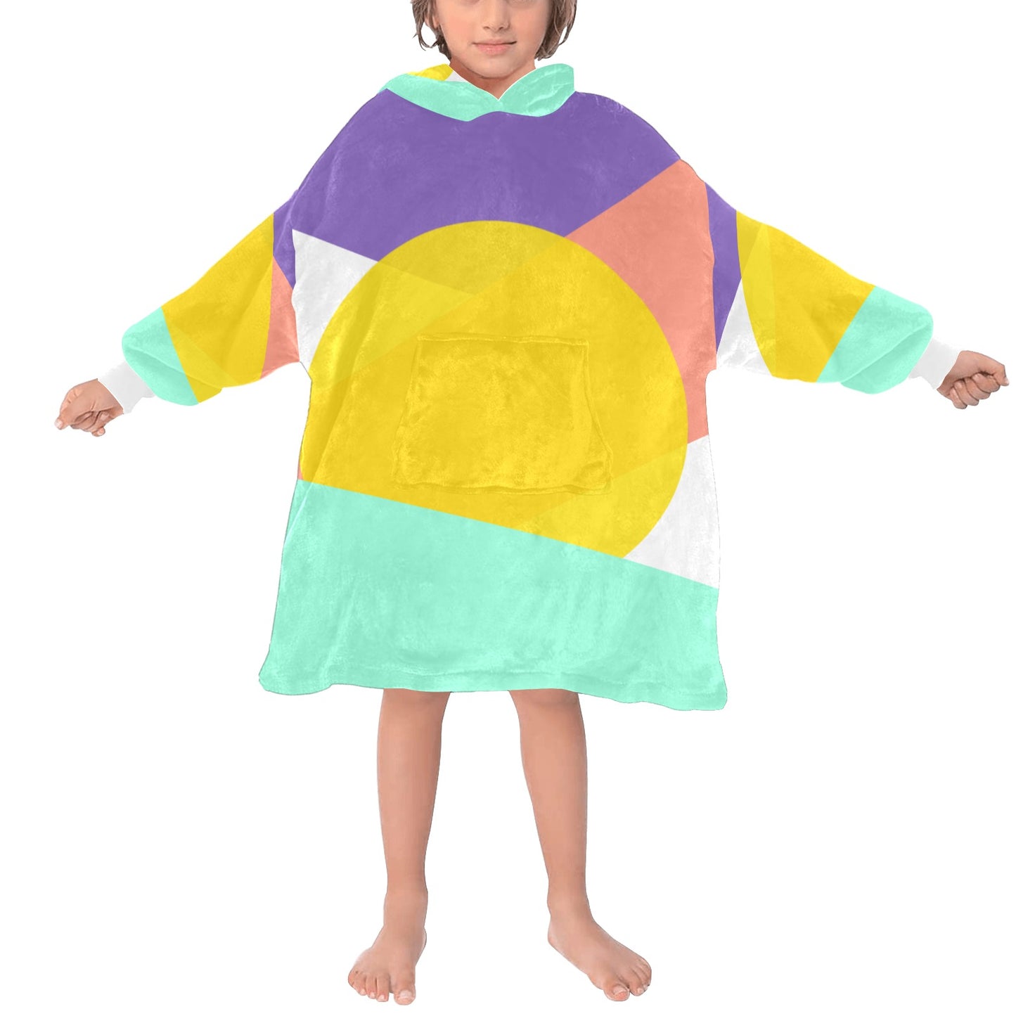 Colorful Circle Blanket Hoodie for Kids