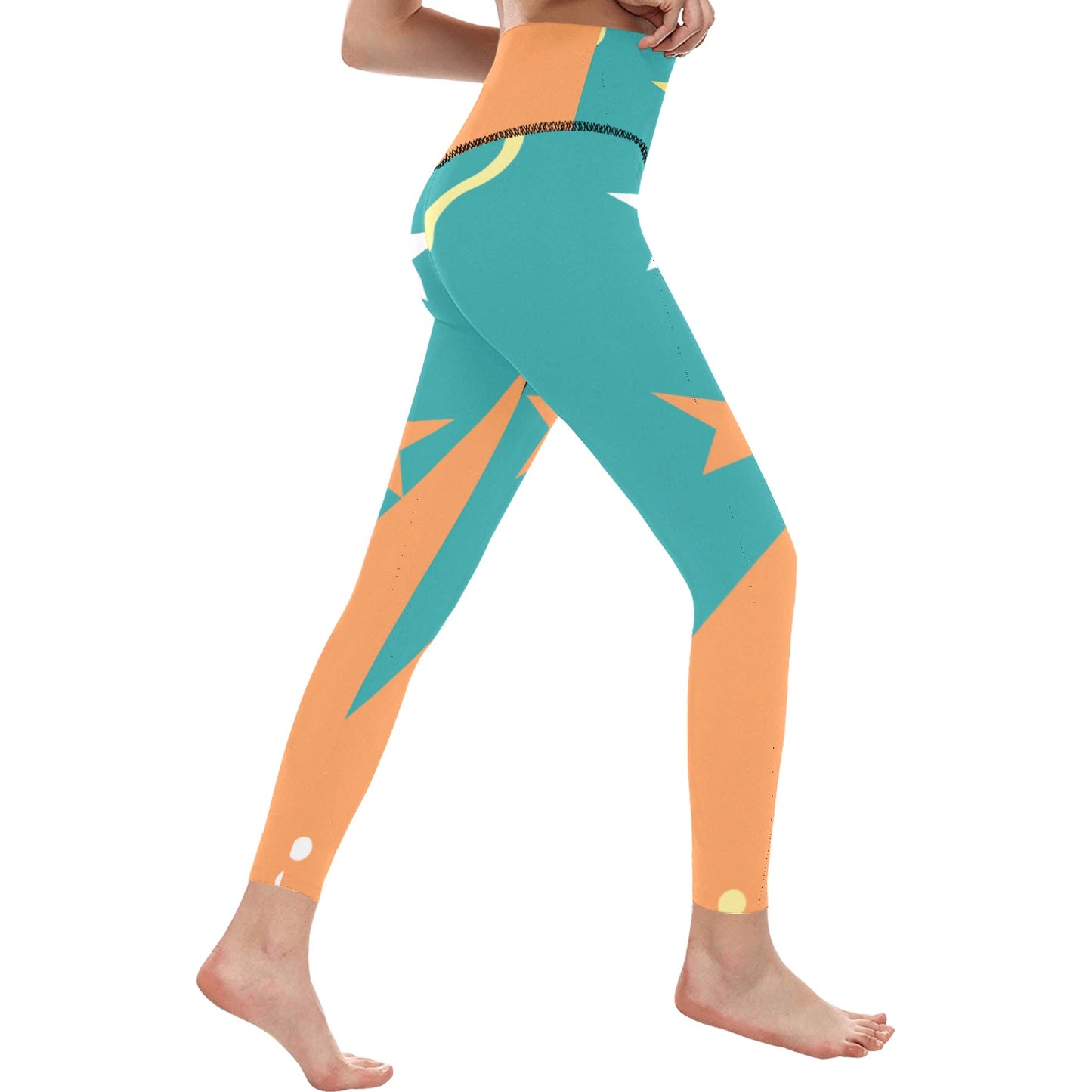 Teal Star Women's High-Waisted Leggings