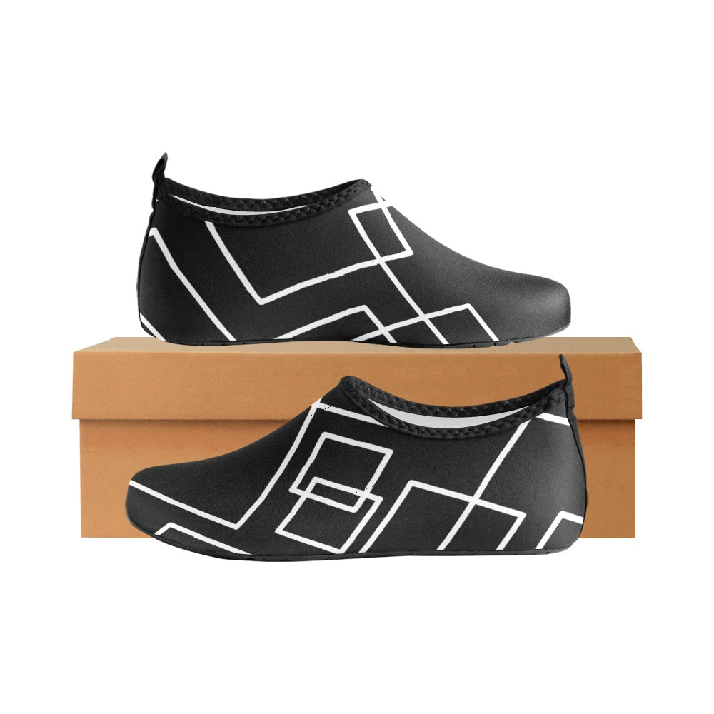 Black Squared Women's Slip-On Water Shoes