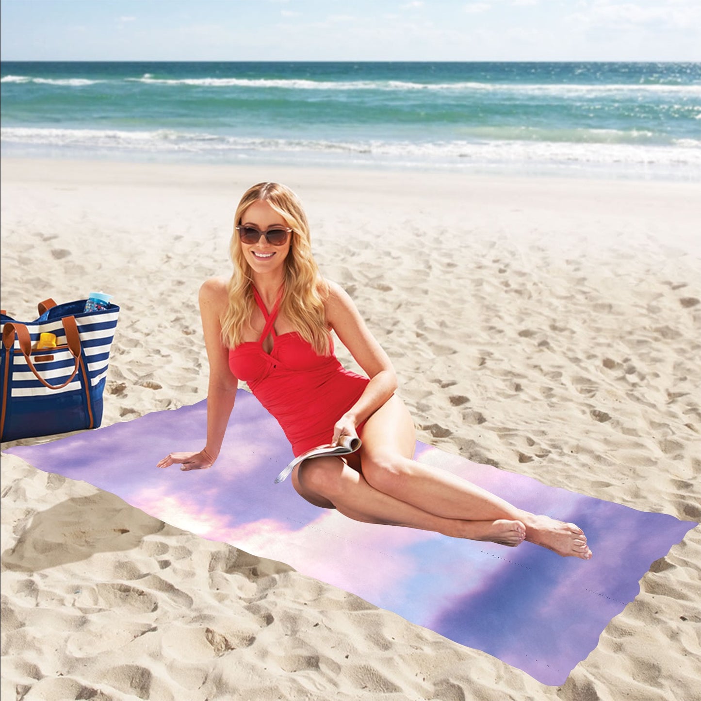 Pastel Skies Beach Towel 32"x 71"