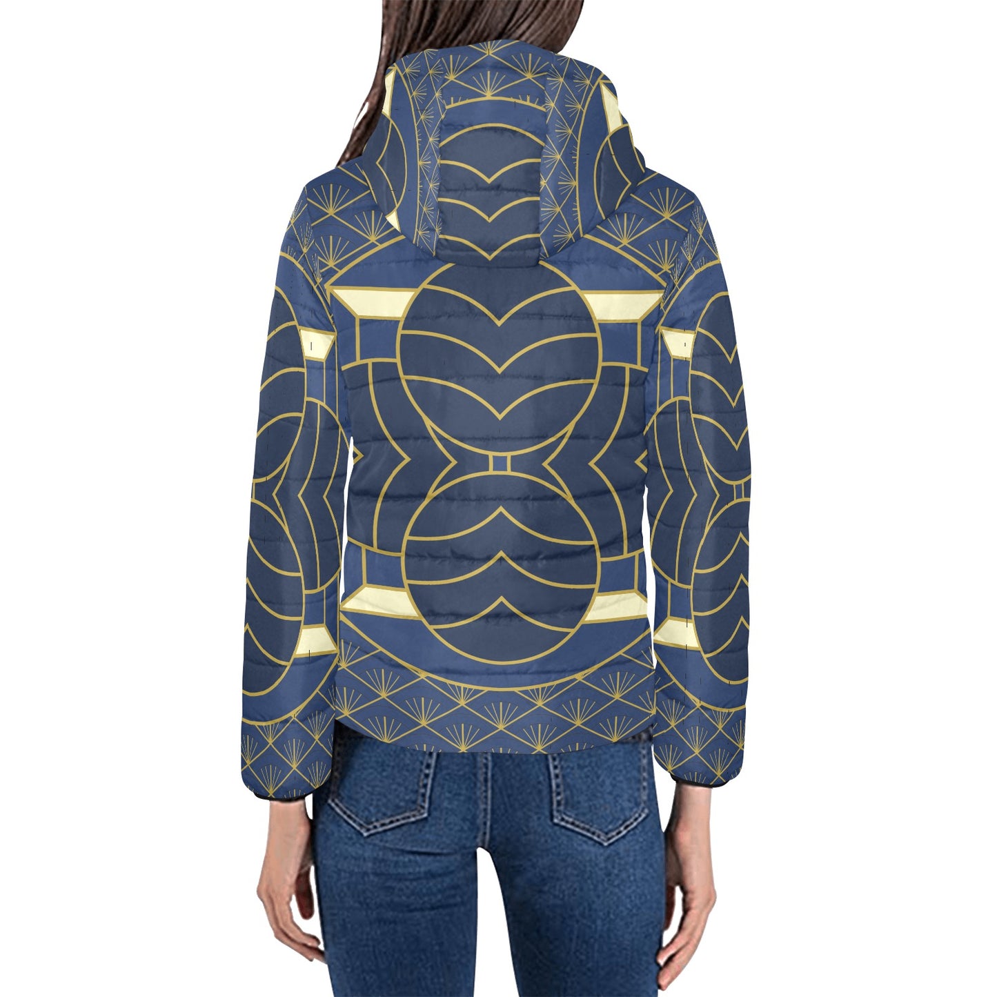 Navy Cut Women's Hooded Jacket