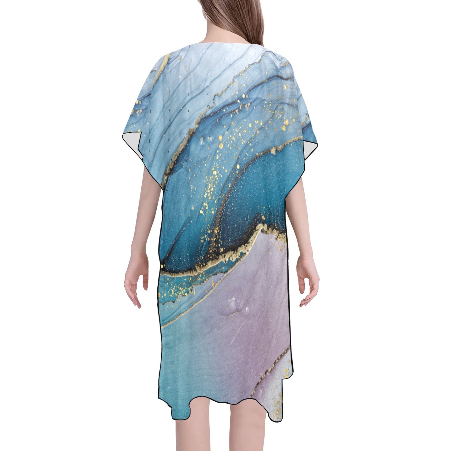 Blue Marble Chiffon Cover Up