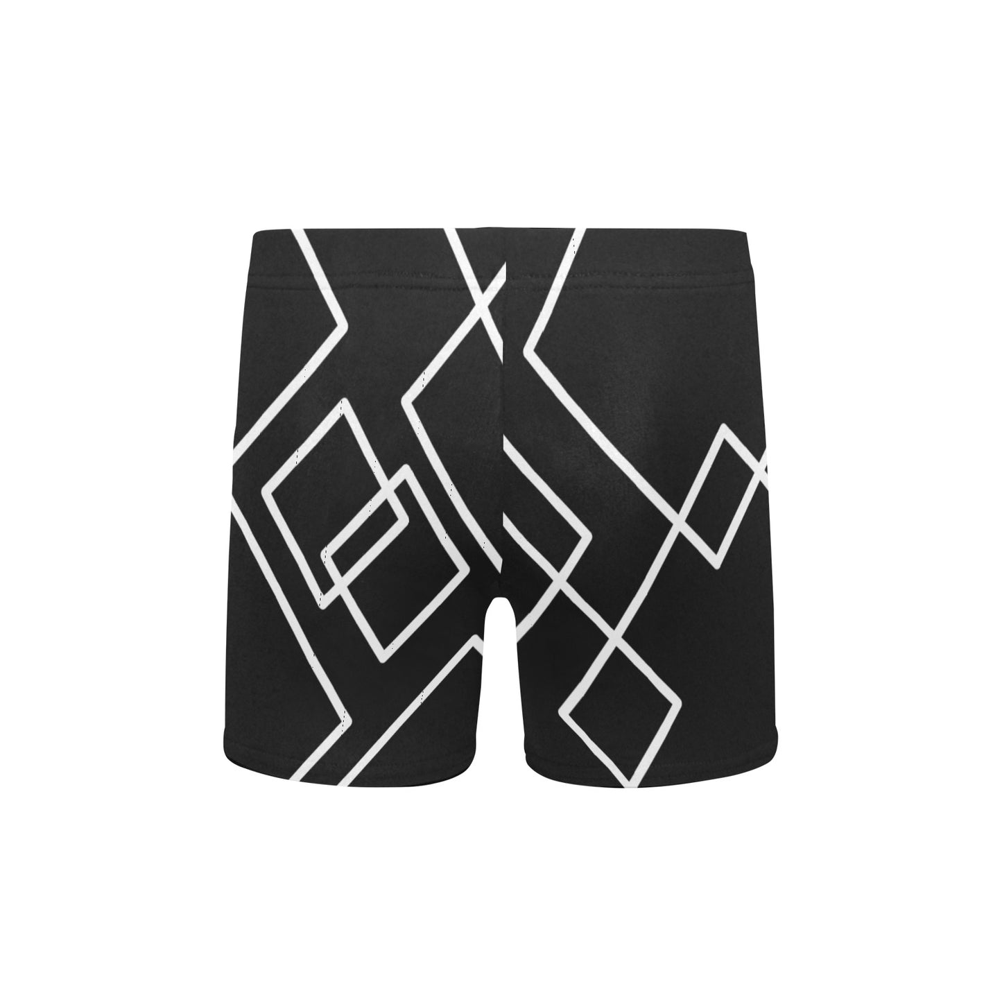 Black Squared Little Boys' Swimming Trunks