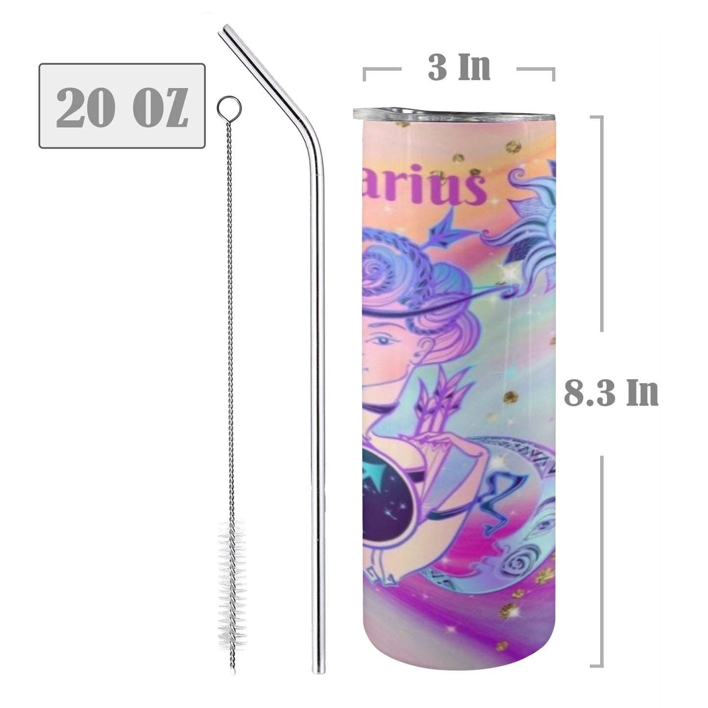 Sagittarius 20oz Tall Skinny Tumbler with Lid and Straw