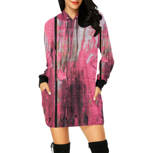 Pink Wood Hoodie Mini Dress