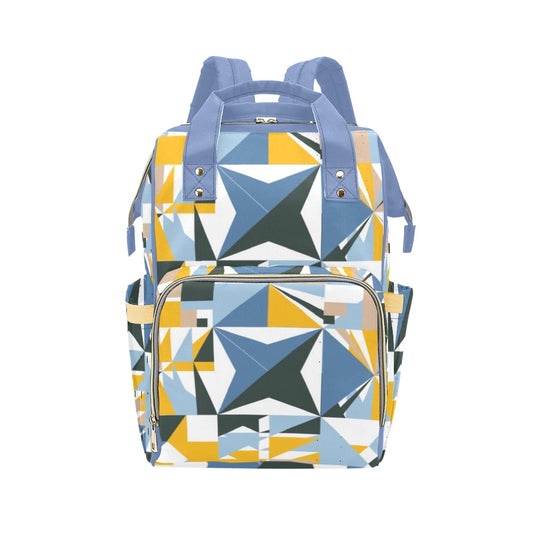 Blue Abstract Multi-Function Diaper Backpack/Bag