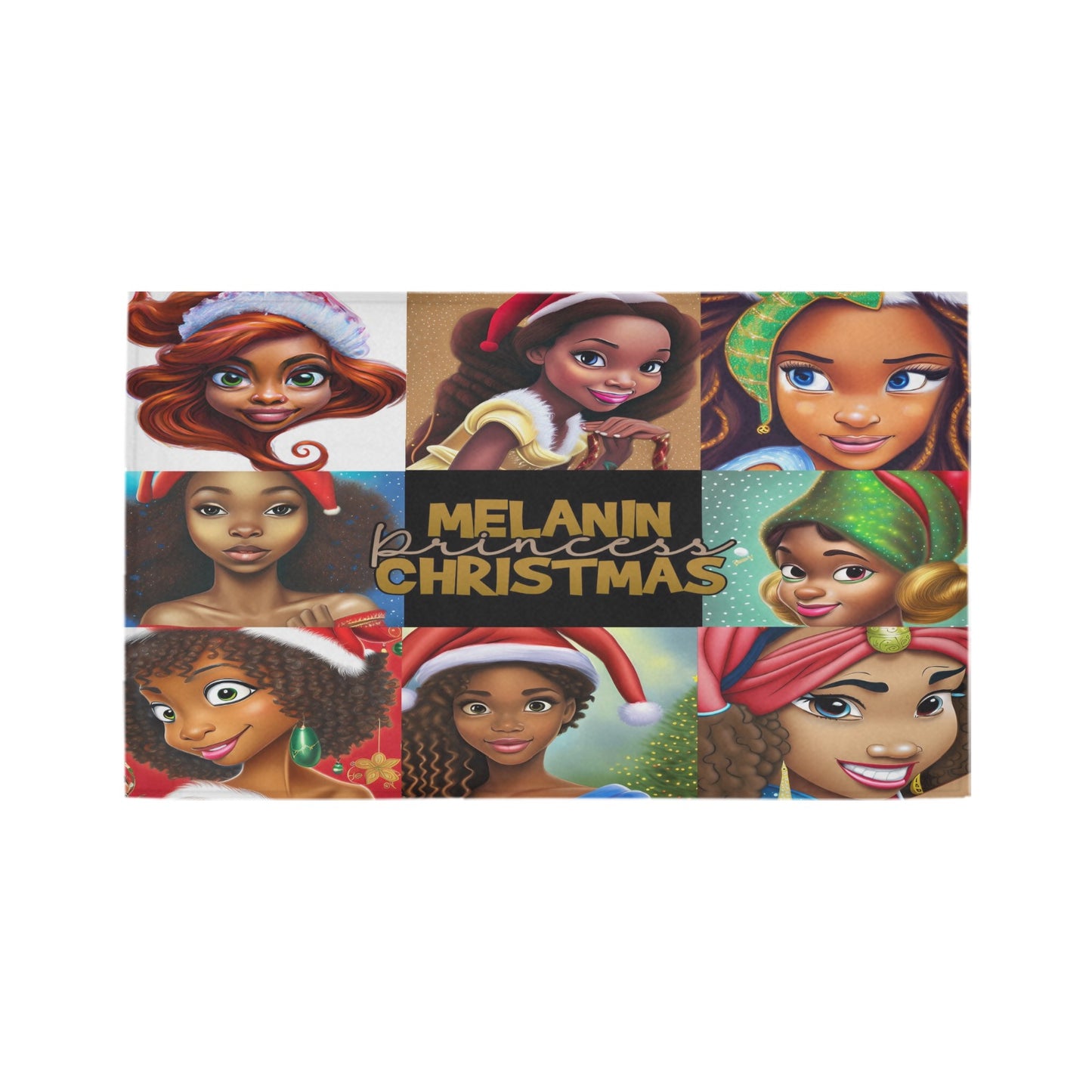 Melanin Christmas Doormat 30" x 18" (Sponge Material)