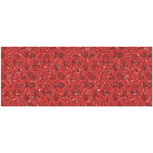 Red Christmas Gift Wrapping Paper 58"x 23" (3 Rolls)